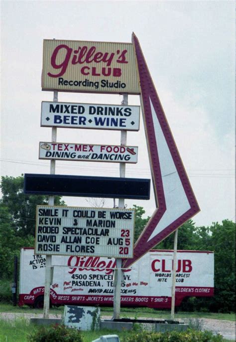 Gilley's bar pasadena - Aug 12, 2020 · Aug 12, 2020. Mickey Gilley admits he wasn’t keen on the idea of installing a mechanical bull at his namesake honky-tonk on the outskirts of Houston, Texas. Nor is he shy about admitting just how wrong he was. That rodeo training device transformed Gilley’s Club into a cultural force. 